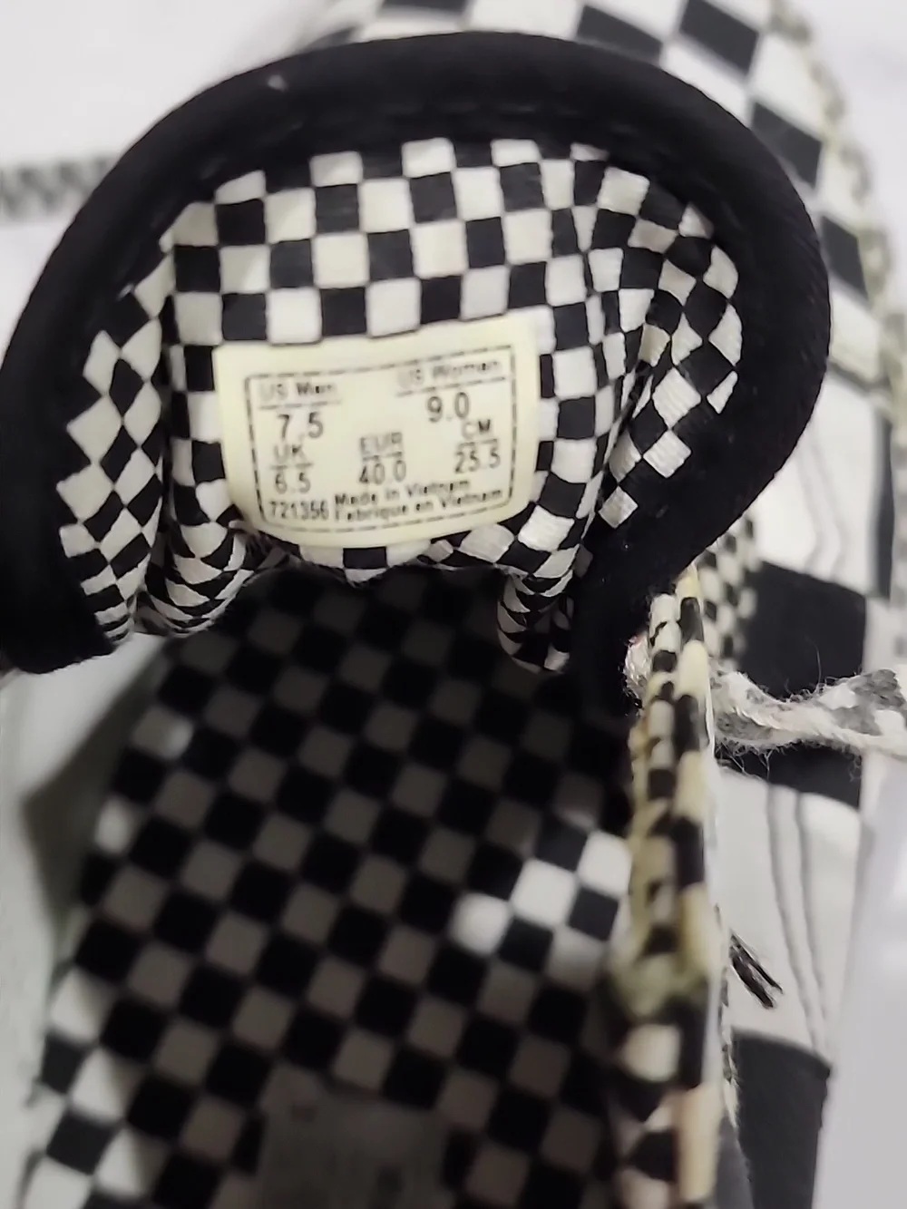 Vans Checkered Black and White  Sneakers - Picture 7 of 7